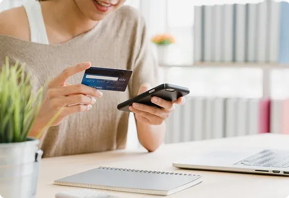 Secure payment interface with credit card options